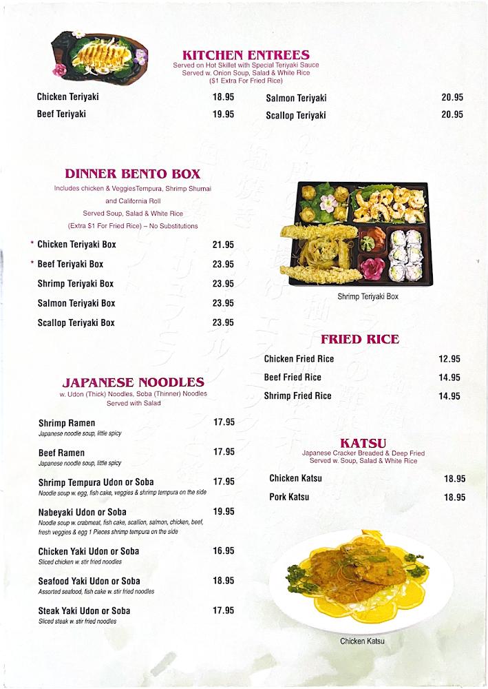 Fuji sushi & steak house Japanese Restaurant Menu image 2