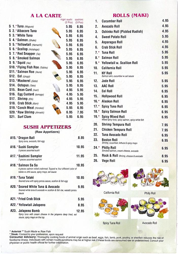 Fuji sushi & steak house Japanese Restaurant Menu image 4